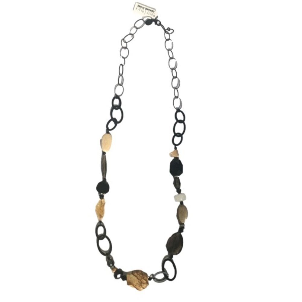 White HOUSE BLACK MARKET GENUINE STONE LONG‎ NECKLACE